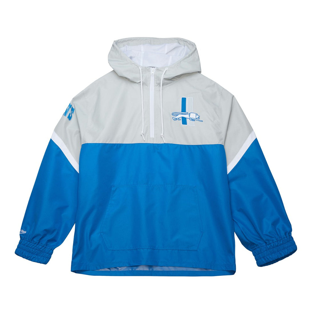 Detroit Lions Tie Breaker Vintage Logo Lightweight Anorak Half-Zip Windbreaker Silver/Blue