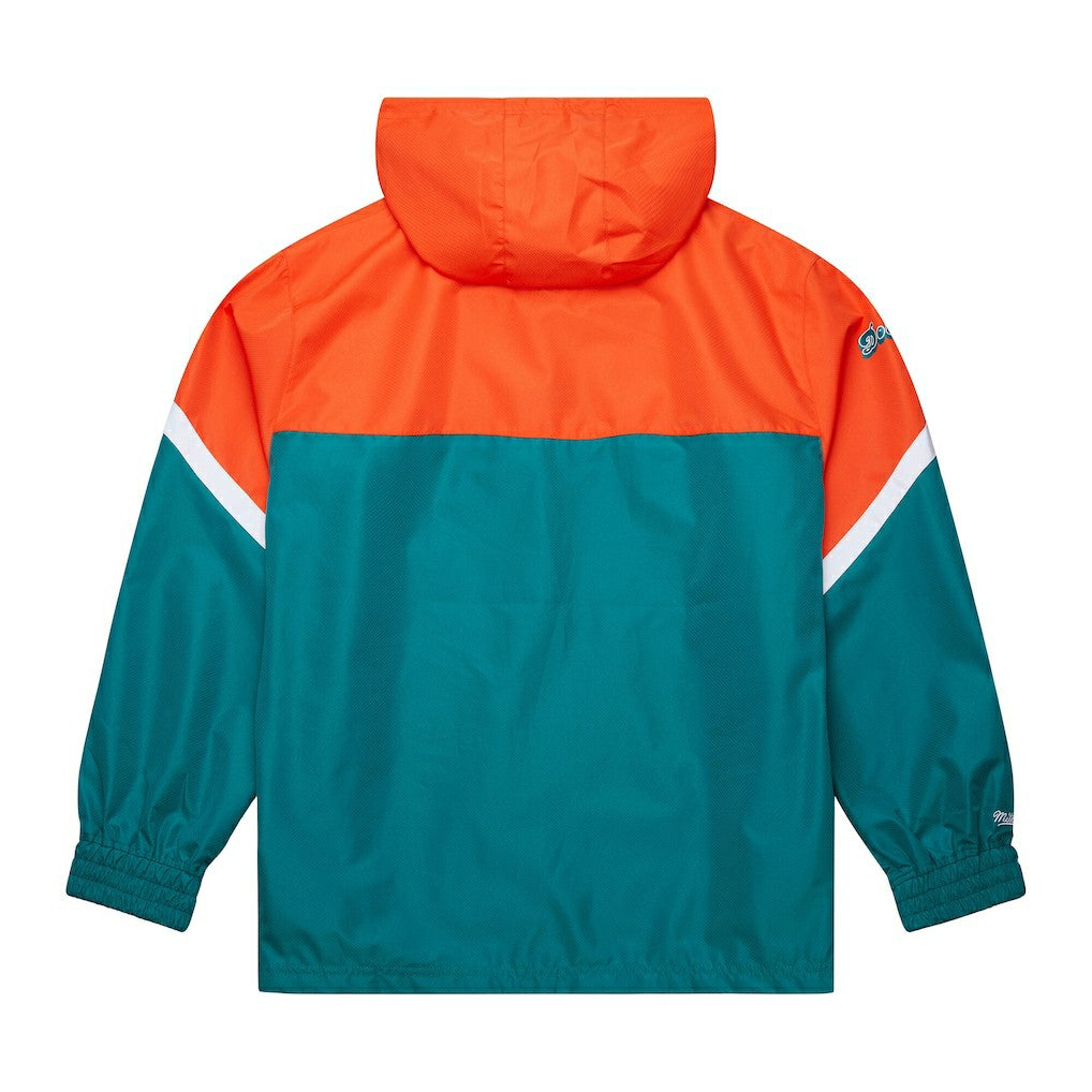 Miami Dolphins Tie Breaker Vintage Logo Lightweight Anorak Half-Zip Windbreaker Orange/Aqua