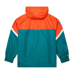 Miami Dolphins Tie Breaker Vintage Logo Lightweight Anorak Half-Zip Windbreaker Orange/Aqua