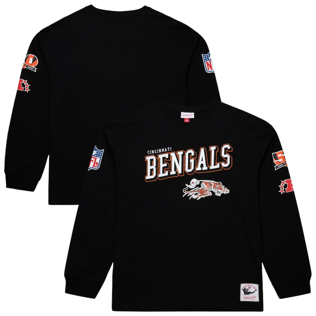 Cincinnati Bengals Training Camp Vintage Logos Long Sleeve T-Shirt Black