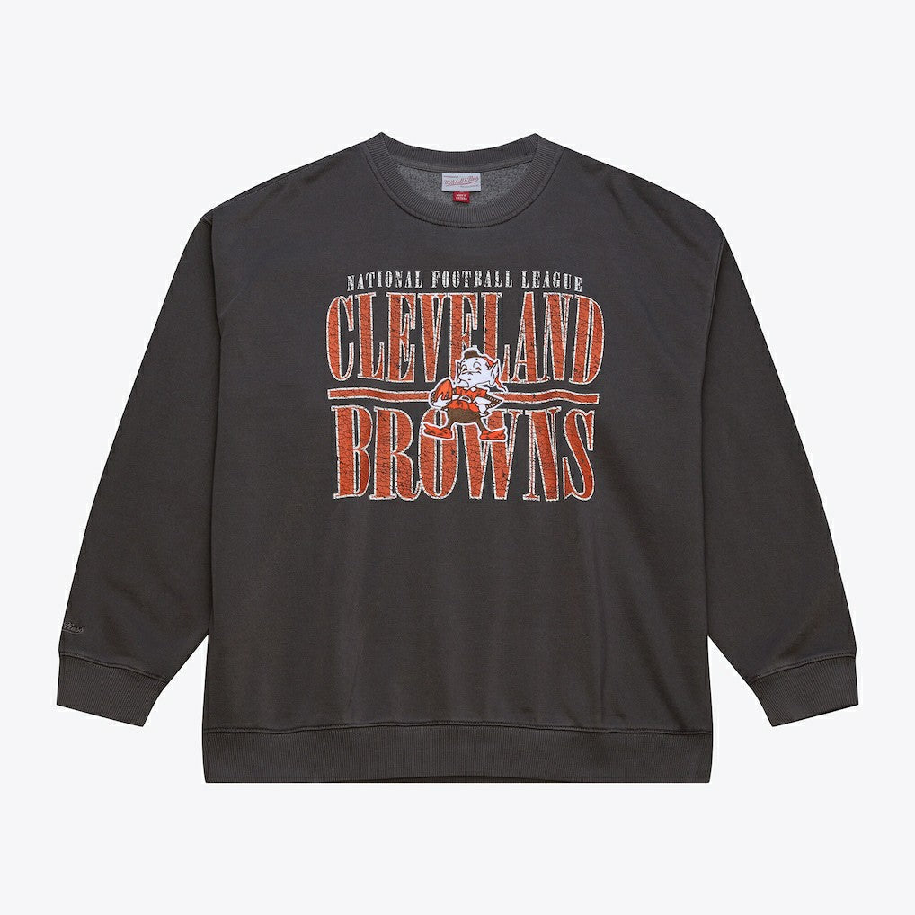 Cleveland Browns Downtown Crew Vintage Logo Sweatshirt Black