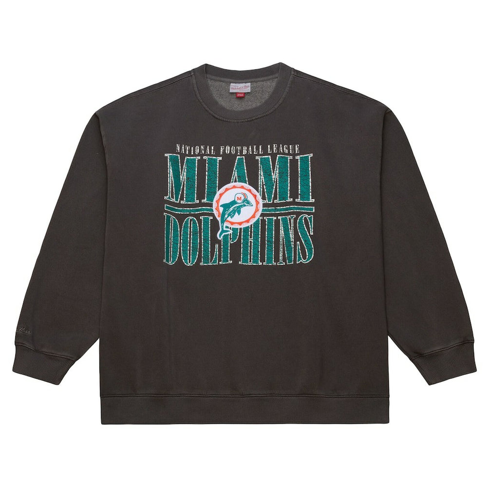 Miami Dolphins Downtown Crew Vintage Logo Sweatshirt Black
