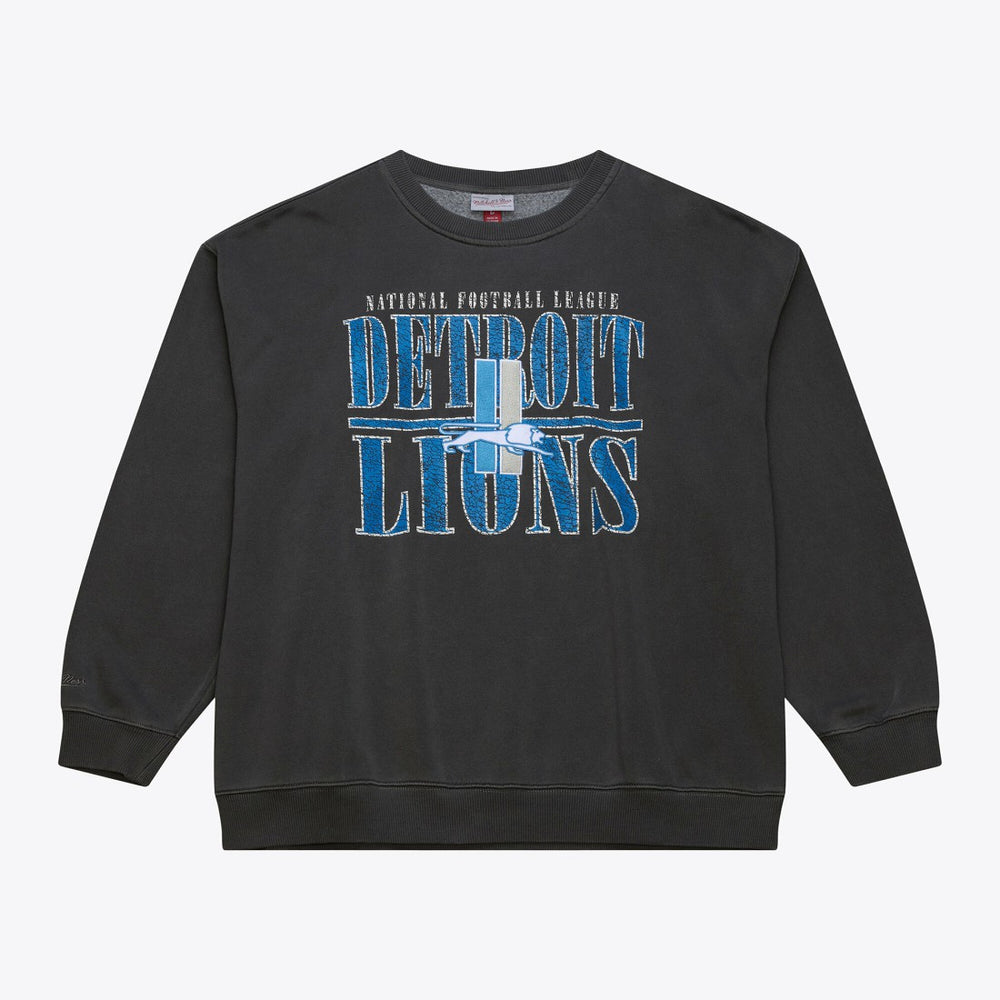 Detroit Lions Downtown Crew Vintage Logo Sweatshirt Black