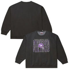 Minnesota Vikings Downtown Crew Vintage Logo Sweatshirt Black