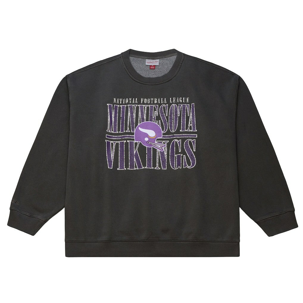 Minnesota Vikings Downtown Crew Vintage Logo Sweatshirt Black