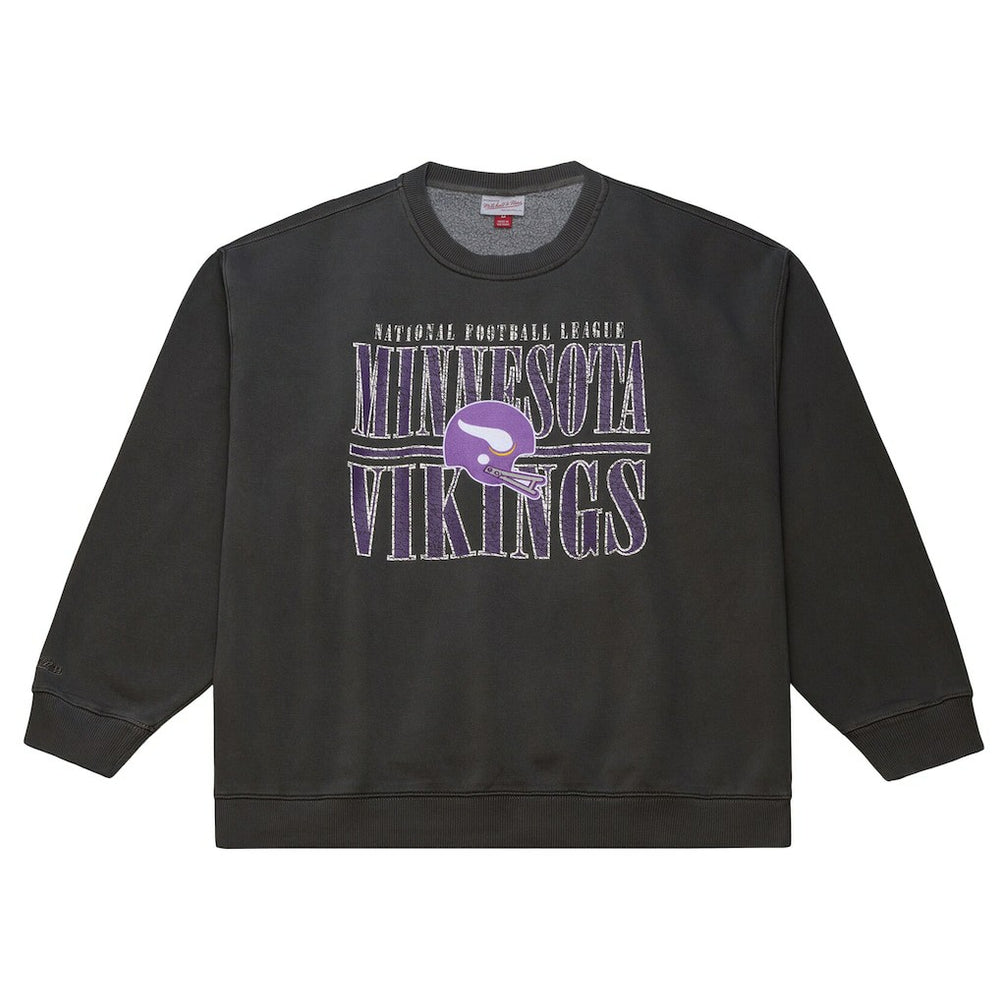 Minnesota Vikings Downtown Crew Vintage Logo Sweatshirt Black