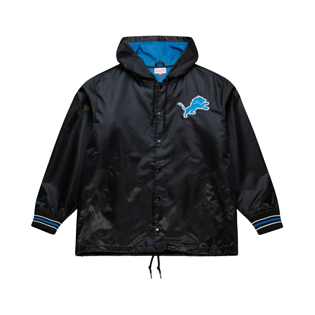 Detroit Lions Downtown Satin Full-Snap Hooded Jacket Black
