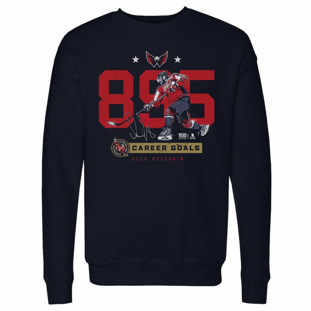 NHL Alexander Ovechkin Washington Capitals 500 Level Number Pullover Sweatshirt - Navy