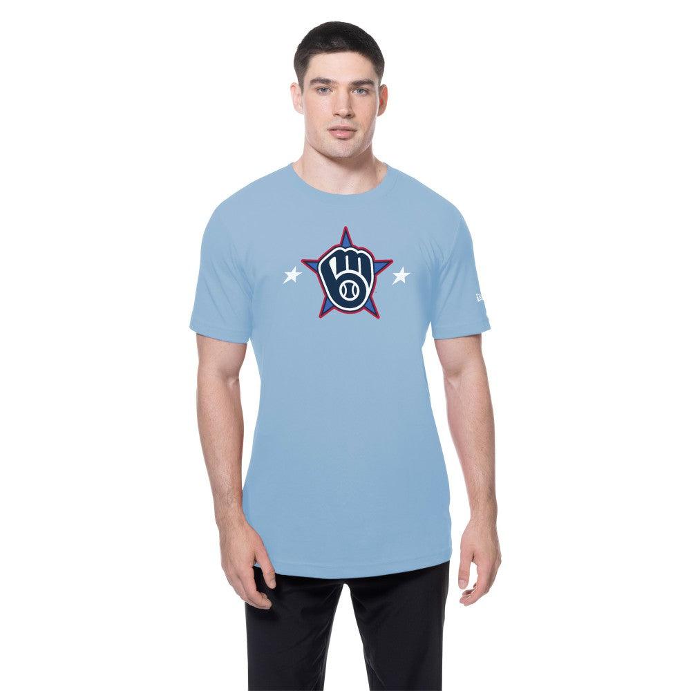 Milwaukee Brewers New Era 2025 MLB All-Star Game Workout T-Shirt - Light Blue T-shirts