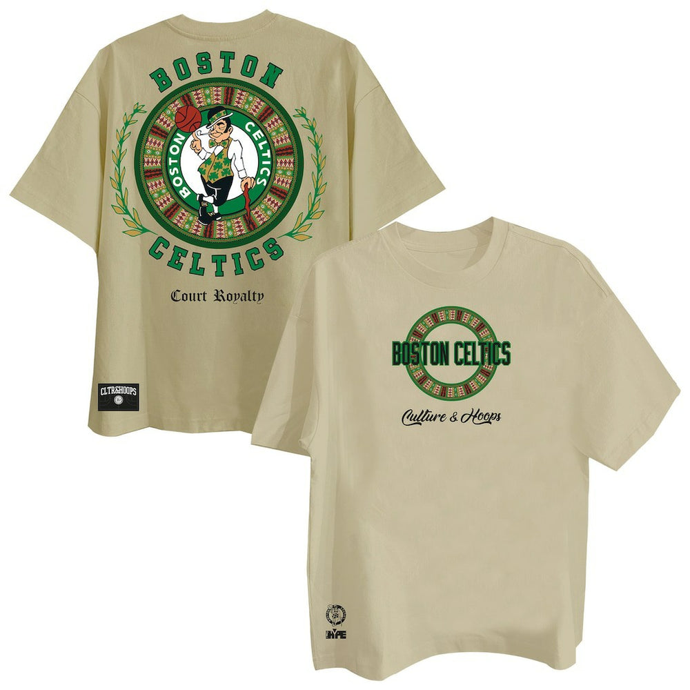 Boston Celtics Two Hype Worldwide Collection Premium T-Shirt Khaki