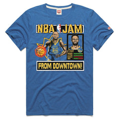 Stephen Curry Golden State Warriors Homage Unisex NBA Jam Tri-Blend T-Shirt Royal