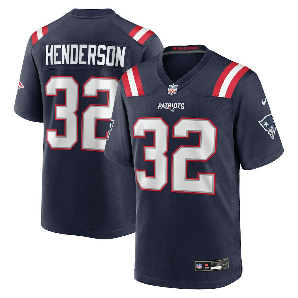 NFL TreVeyon Henderson New England Patriots 2025 NFL Draft Game Jersey - Navy