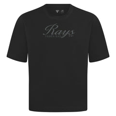 Tampa Bay Rays Levelwear Ethereal Oversized Luxe Signature Knit T-Shirt - Black T-shirts