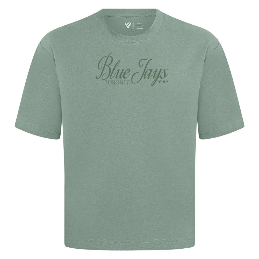 Toronto Blue Jays Levelwear Ethereal Oversized Luxe Signature Knit T-Shirt - Green T-shirts