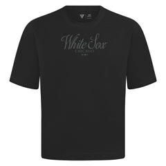 Chicago White Sox Levelwear Ethereal Oversized Luxe Signature Knit T-Shirt - Black T-shirts
