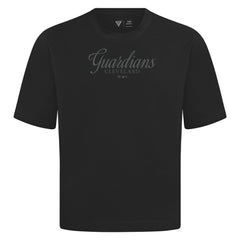 Cleveland Guardians Levelwear Ethereal Oversized Luxe Signature Knit T-Shirt - Black T-shirts