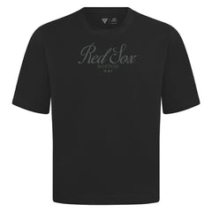 Boston Red Sox Levelwear Ethereal Oversized Luxe Signature Knit T-Shirt - Black T-shirts