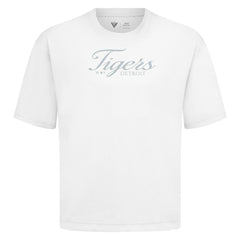 Detroit Tigers Levelwear Ethereal Oversized Luxe Signature Knit T-Shirt - White T-shirts