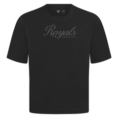 Kansas City Royals Levelwear Ethereal Oversized Luxe Signature Knit T-Shirt - Black T-shirts