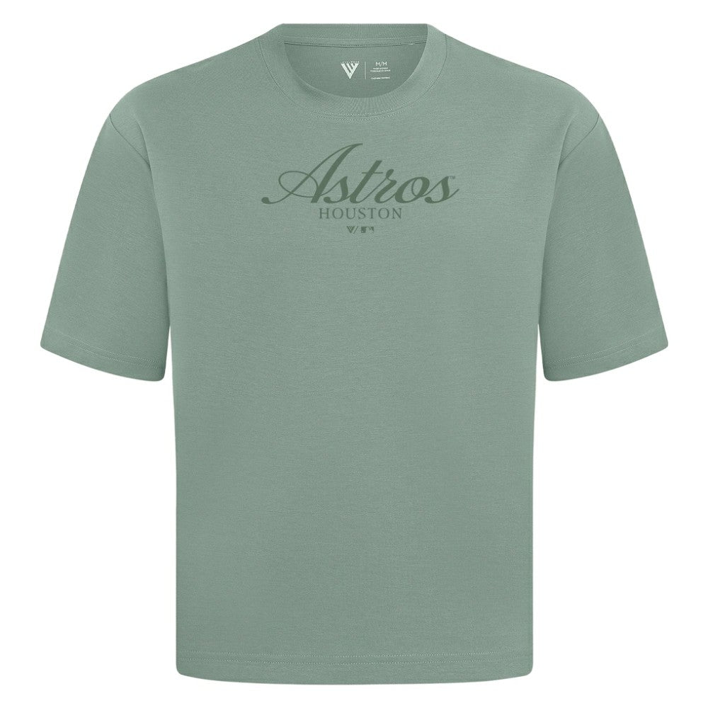 Houston Astros Levelwear Ethereal Oversized Luxe Signature Knit T-Shirt - Green T-shirts