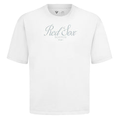 Boston Red Sox Levelwear Ethereal Oversized Luxe Signature Knit T-Shirt - White T-shirts