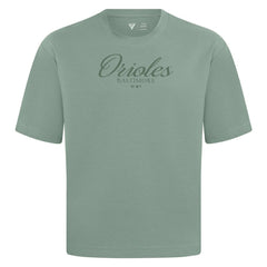 Baltimore Orioles Levelwear Ethereal Oversized Luxe Signature Knit T-Shirt - Green T-shirts