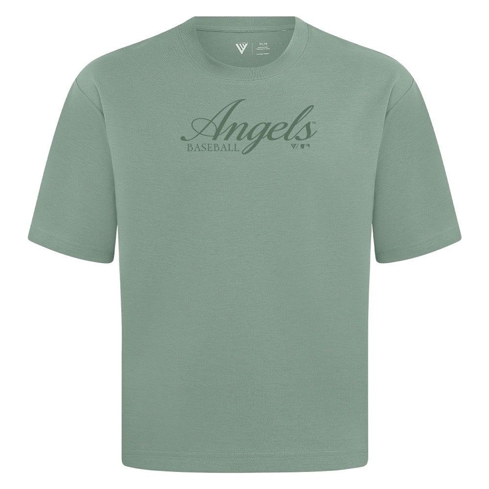 Los Angeles Angels Levelwear Ethereal Oversized Luxe Signature Knit T-Shirt - Green T-shirts