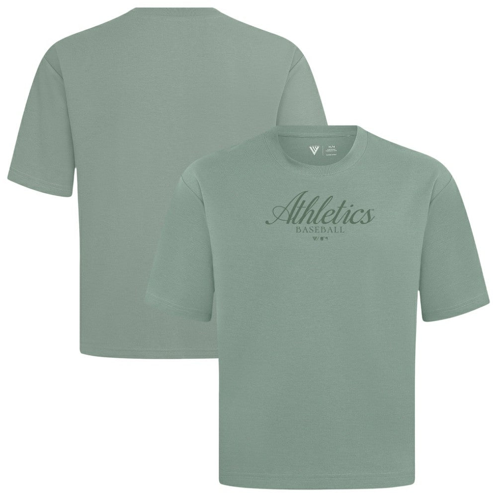 Athletics Levelwear Ethereal Oversized Luxe Signature Knit T-Shirt - Green T-shirts