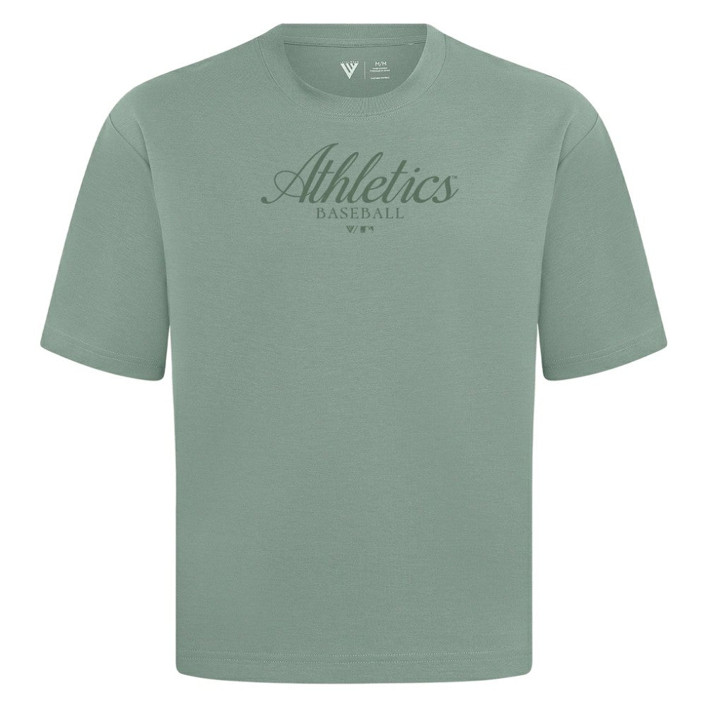 Athletics Levelwear Ethereal Oversized Luxe Signature Knit T-Shirt - Green T-shirts