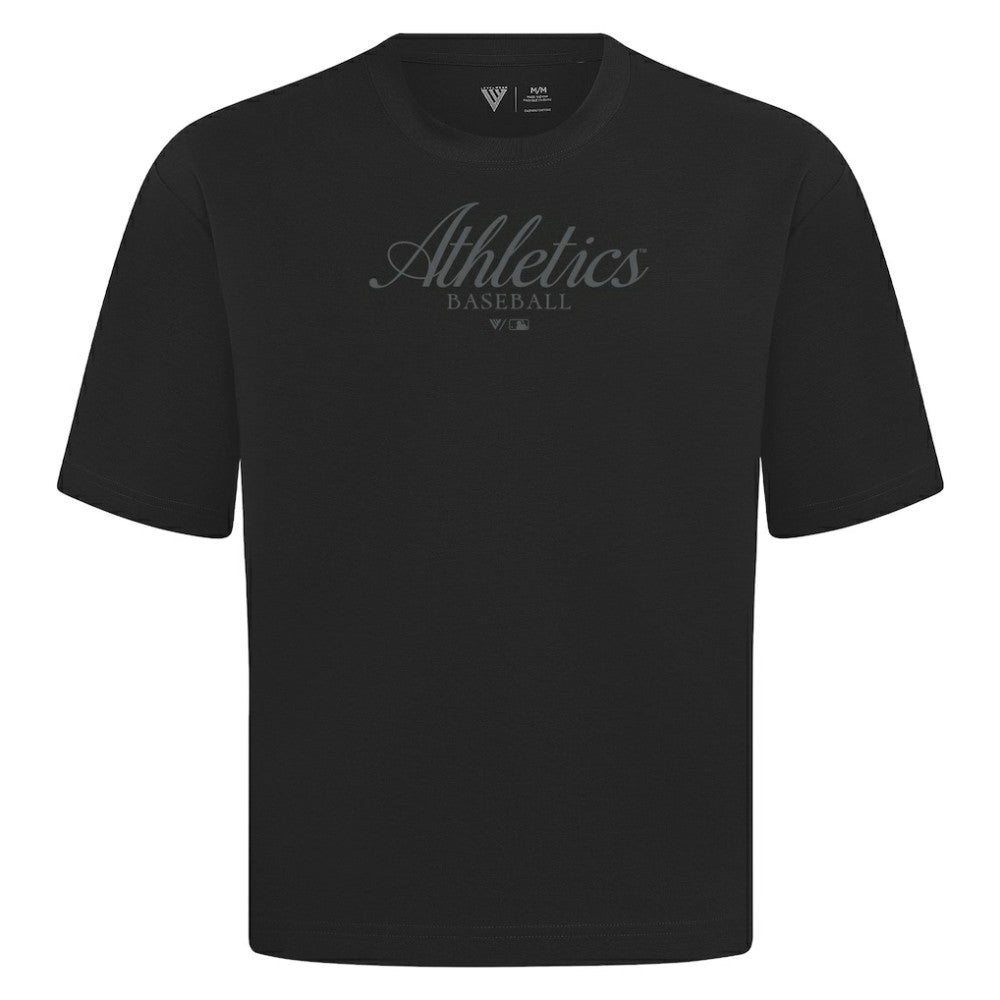 Athletics Levelwear Ethereal Oversized Luxe Signature Knit T-Shirt - Black T-shirts