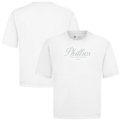 Philadelphia Phillies Levelwear Ethereal Oversized Luxe Signature Knit T-Shirt - White T-shirts
