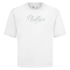Philadelphia Phillies Levelwear Ethereal Oversized Luxe Signature Knit T-Shirt - White T-shirts