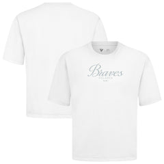Atlanta Braves Levelwear Ethereal Oversized Luxe Signature Knit T-Shirt - White T-shirts