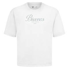 Atlanta Braves Levelwear Ethereal Oversized Luxe Signature Knit T-Shirt - White T-shirts