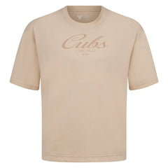 Chicago Cubs Levelwear Ethereal Oversized Luxe Signature Knit T-Shirt - Khaki T-shirts