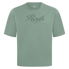 Cincinnati Reds Levelwear Ethereal Oversized Luxe Signature Knit T-Shirt - Green T-shirts