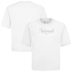 Washington Nationals Levelwear Ethereal Oversized Luxe Signature Knit T-Shirt - White T-shirts