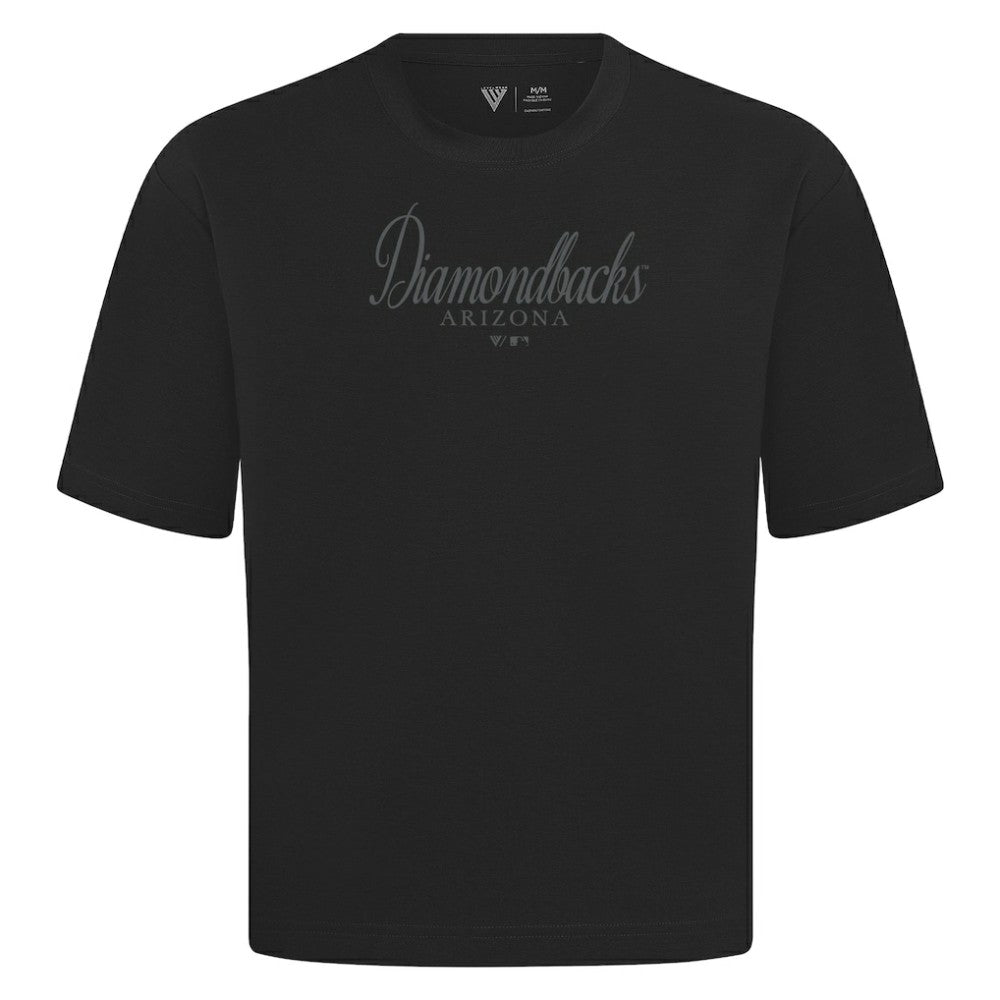 Arizona Diamondbacks Levelwear Ethereal Oversized Luxe Signature Knit T-Shirt - Black T-shirts