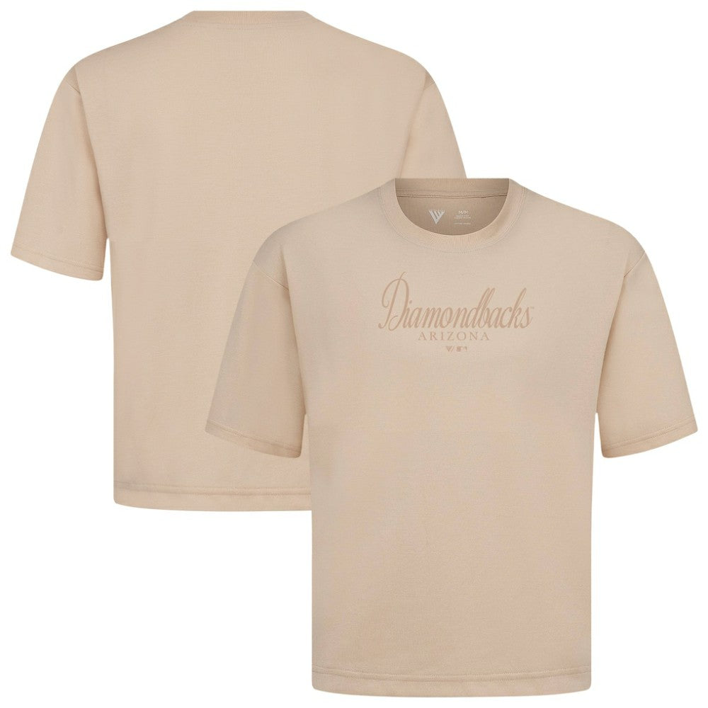 Arizona Diamondbacks Levelwear Ethereal Oversized Luxe Signature Knit T-Shirt - Khaki T-shirts