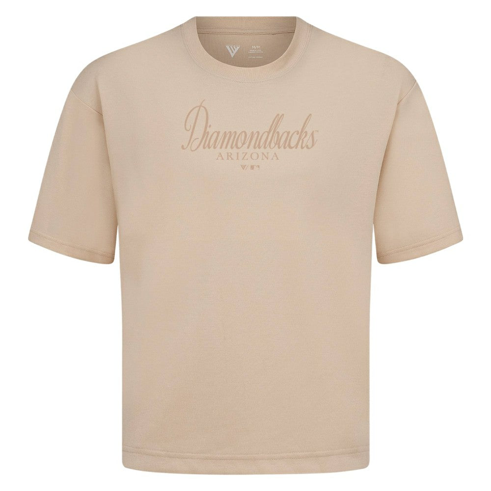 Arizona Diamondbacks Levelwear Ethereal Oversized Luxe Signature Knit T-Shirt - Khaki T-shirts