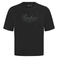 Colorado Rockies Levelwear Ethereal Oversized Luxe Signature Knit T-Shirt - Black T-shirts