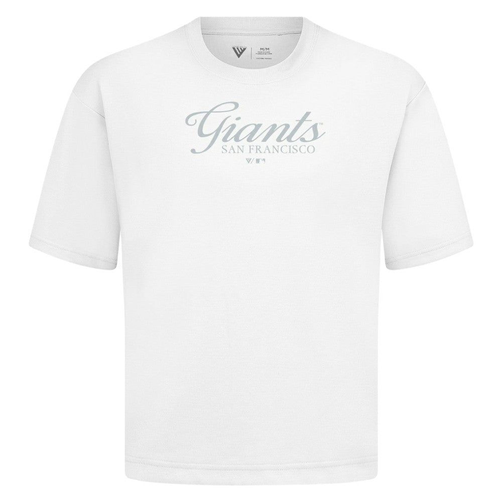 San Francisco Giants Levelwear Ethereal Oversized Luxe Signature Knit T-Shirt - White T-shirts