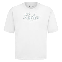 San Diego Padres Levelwear Ethereal Oversized Luxe Signature Knit T-Shirt - White T-shirts