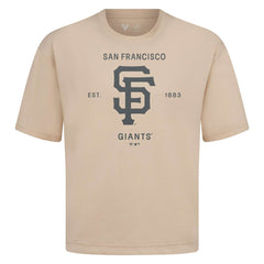 San Francisco Giants Levelwear Crossway Oversized Luxe Signature Knit T-Shirt - Khaki T-shirts