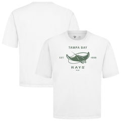 Tampa Bay Rays Levelwear Crossway Oversized Luxe Signature Knit T-Shirt - White T-shirts