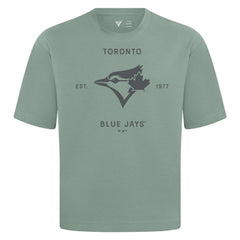 Toronto Blue Jays Levelwear Crossway Oversized Luxe Signature Knit T-Shirt - Green T-shirts