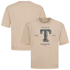 Texas Rangers Levelwear Crossway Oversized Luxe Signature Knit T-Shirt - Khaki T-shirts