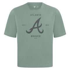 Atlanta Braves Levelwear Crossway Oversized Luxe Signature Knit T-Shirt - Green T-shirts