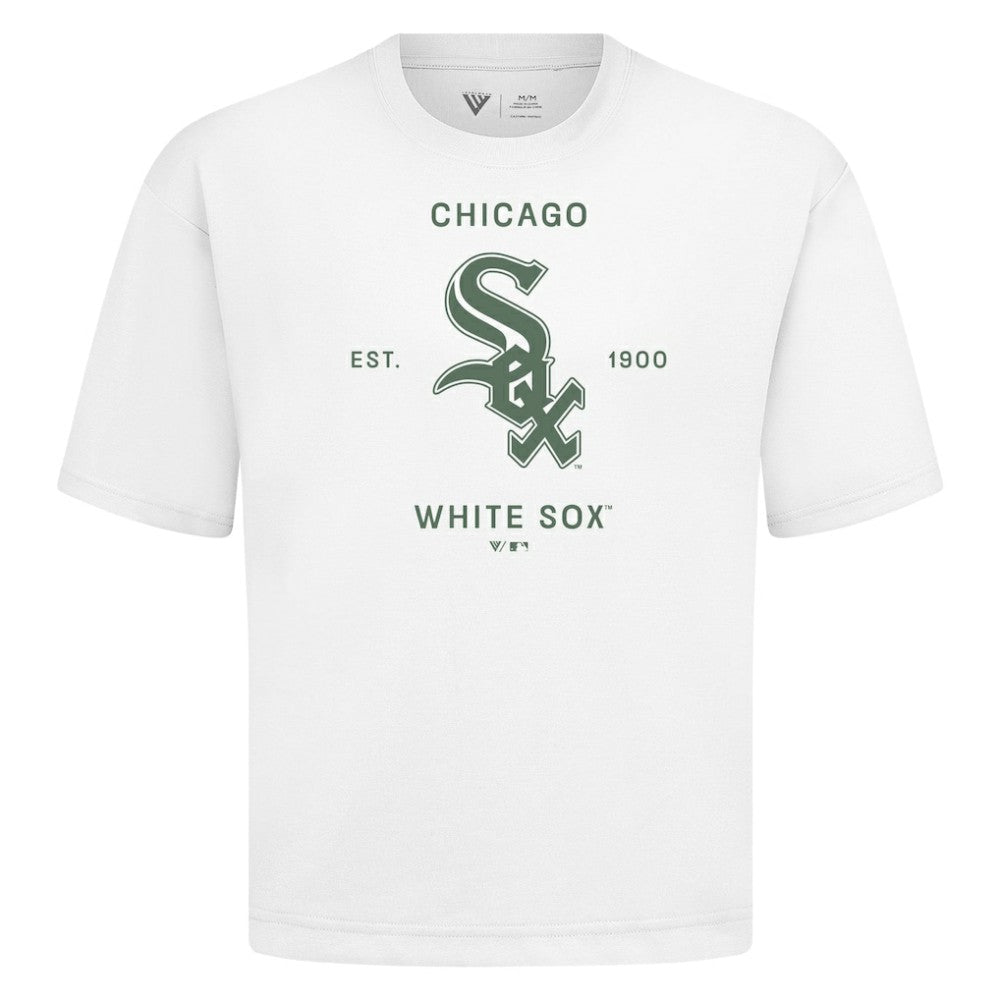 Chicago White Sox Levelwear Crossway Oversized Luxe Signature Knit T-Shirt - White T-shirts