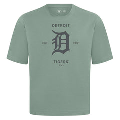 Detroit Tigers Levelwear Crossway Oversized Luxe Signature Knit T-Shirt - Green T-shirts